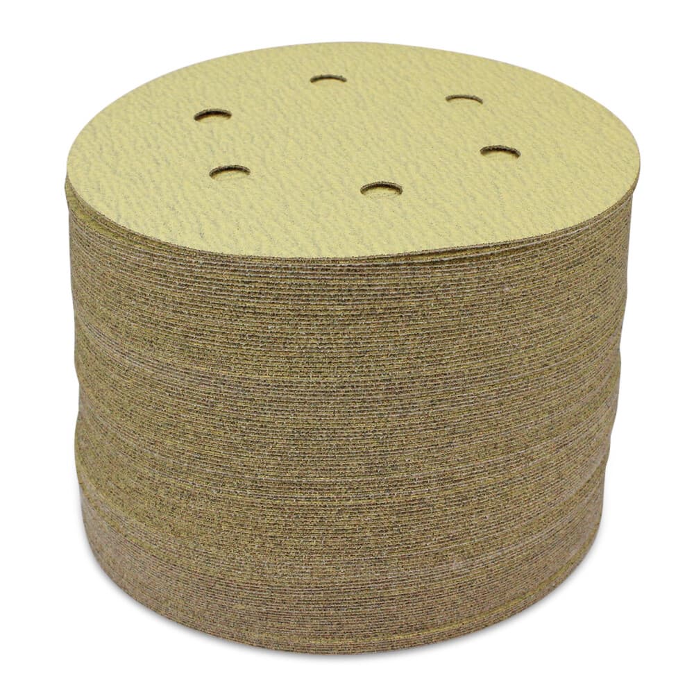 100 Pack - 6" Inch 6 Holes 400 Grit Hook & Loop Sanding Discs Orbital DA Disks 3