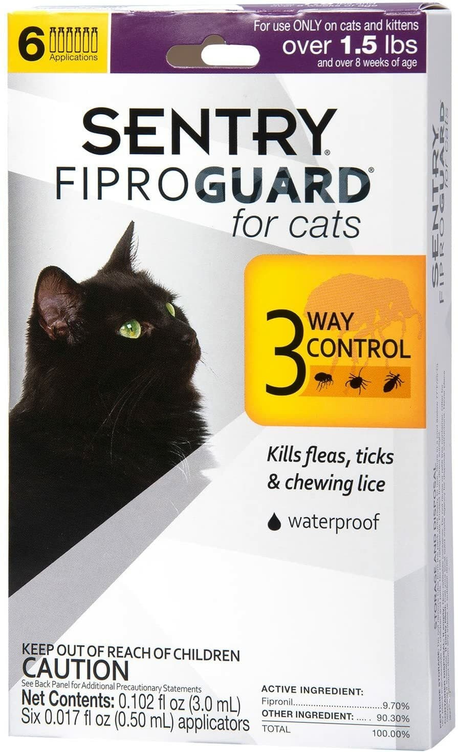 Sentry Fiproguard Flea and Tick Topical Drops for Cats 6 Doses Treatment Control 5