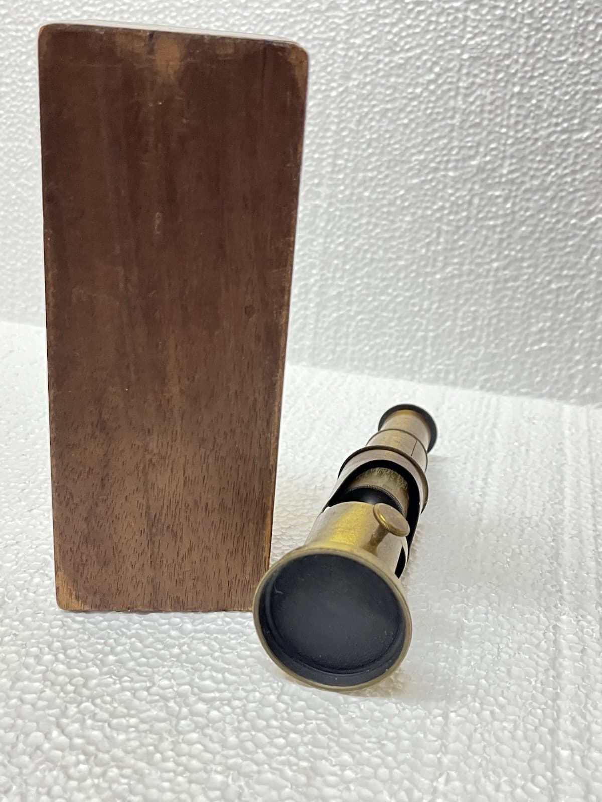 Vtg 1930s English Brass Scientists Field Microscope/ With Solid Boxwood Case 6