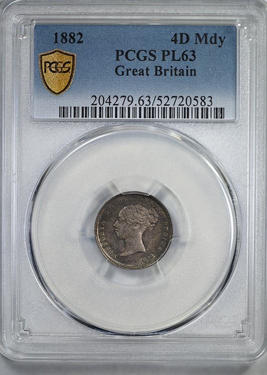 1882 Great Britain 4D Mdy Fourpence Maundy PCGS PL63 - Prooflike