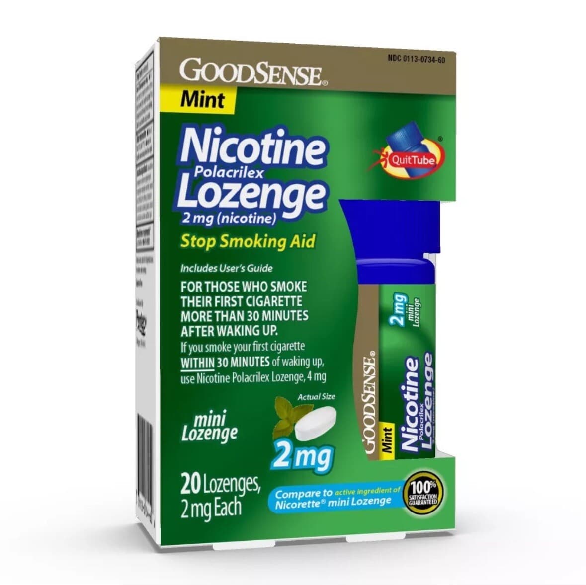 GoodSense Mini Nicotine Lozenge•2 mg•Mint•20 Pieces•(1 Tube 20ct) Exp 11/24 4