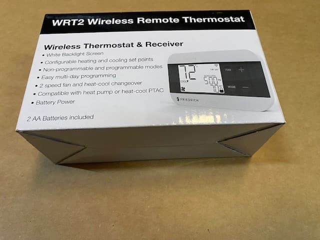 FRIEDRICH WRT2 Wireless Thermostat, 24VDC, Plastic, White 54ZV42 (NEW)