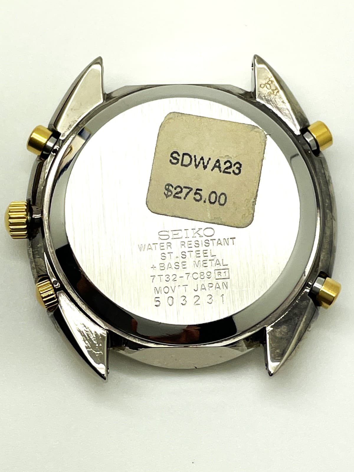 SEIKO WATCH PARTS MENS 7T32-7089 NOT-WORKING ALARM CHRONOGRAPH WATCH CASE SDWA23 4