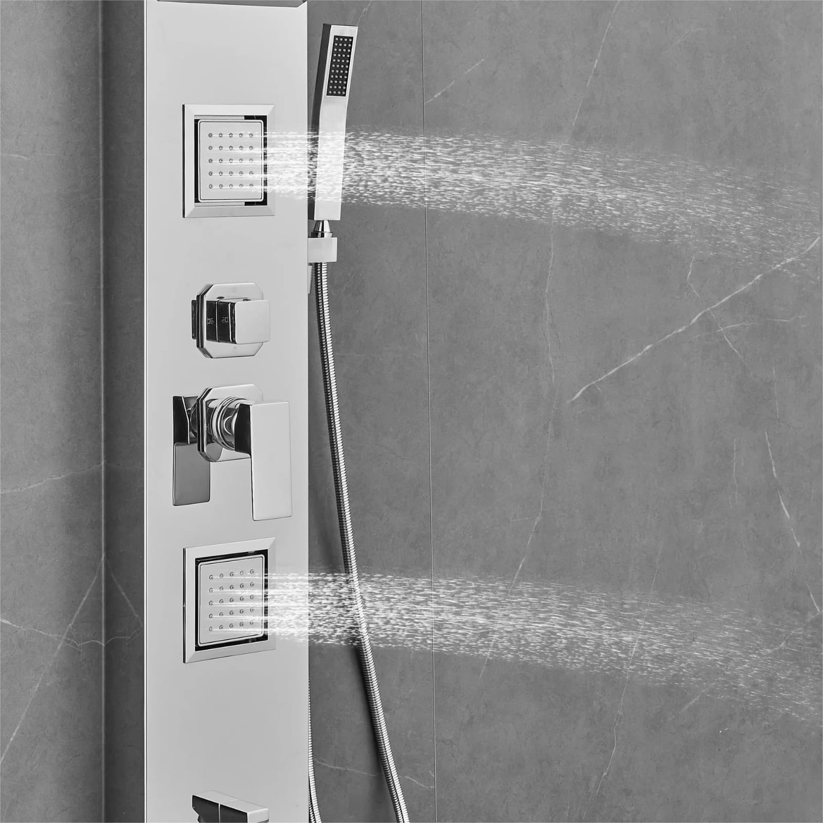 Stainless Steel Shower Panel SP-5676C H59" x D 22" x W 8.6" 3