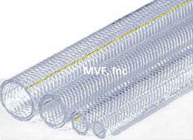 TUBING, BRAIDED PVC CLEAR 1/4" ID x 0.44" OD x 300ft, FDA APPROVED 410.025x300 2
