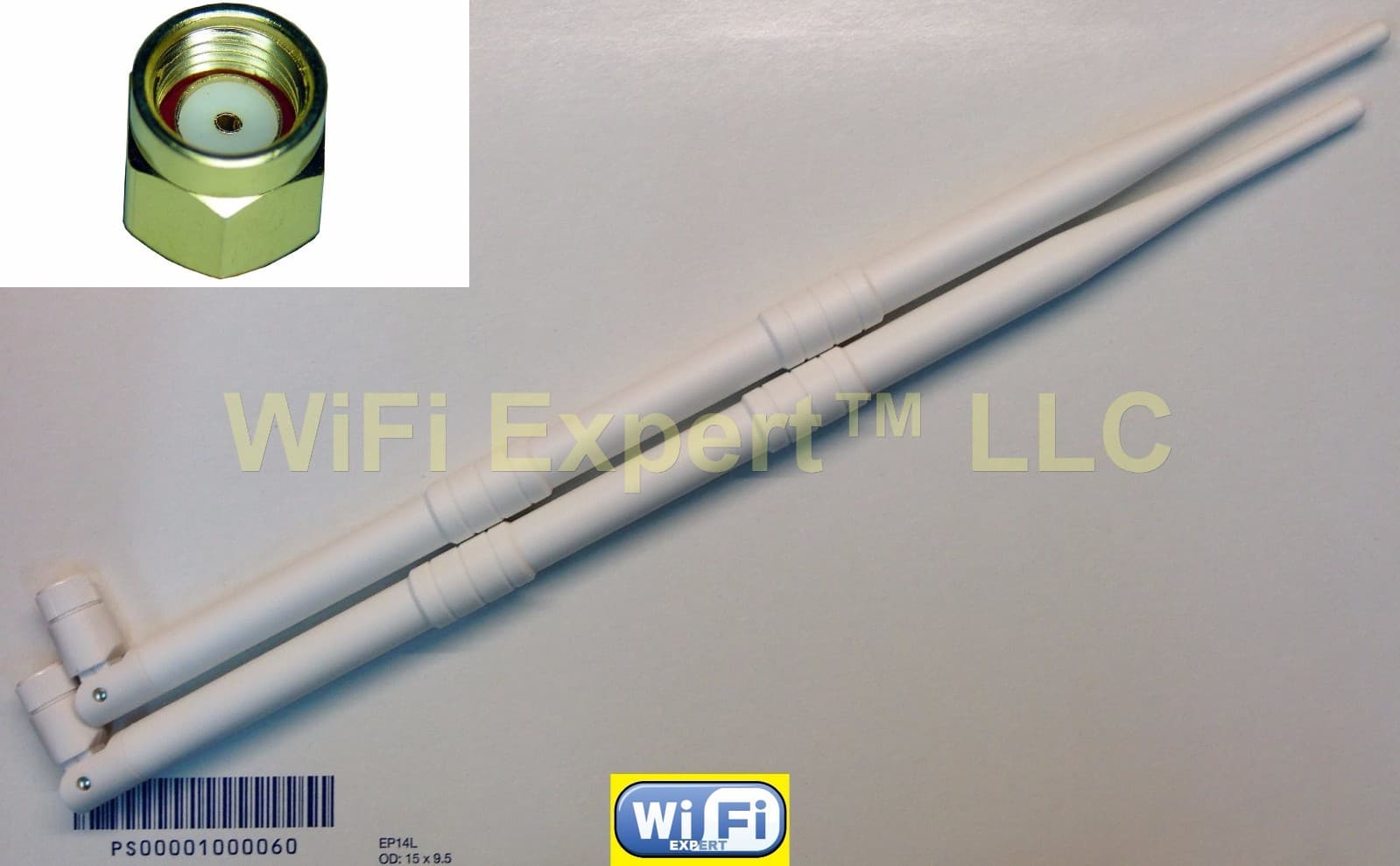 Wht 2 9dBi 2.4 and 5gHz RPSMA WiFi Antennas Asus D-link Netgear Linksys Buffallo