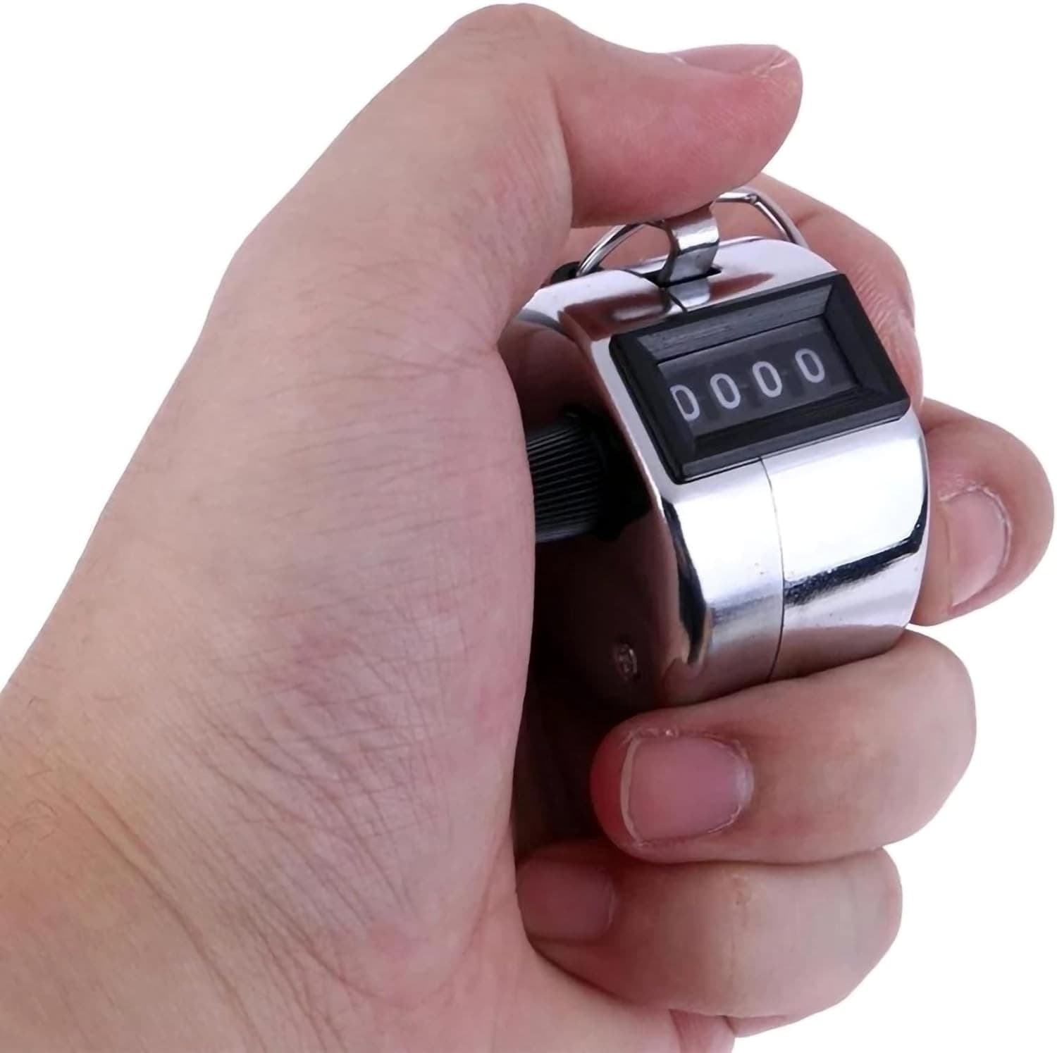 PHONEX Mechanical Hand Tally Counter – 4-Digit Manual Single Channel, Silver  6