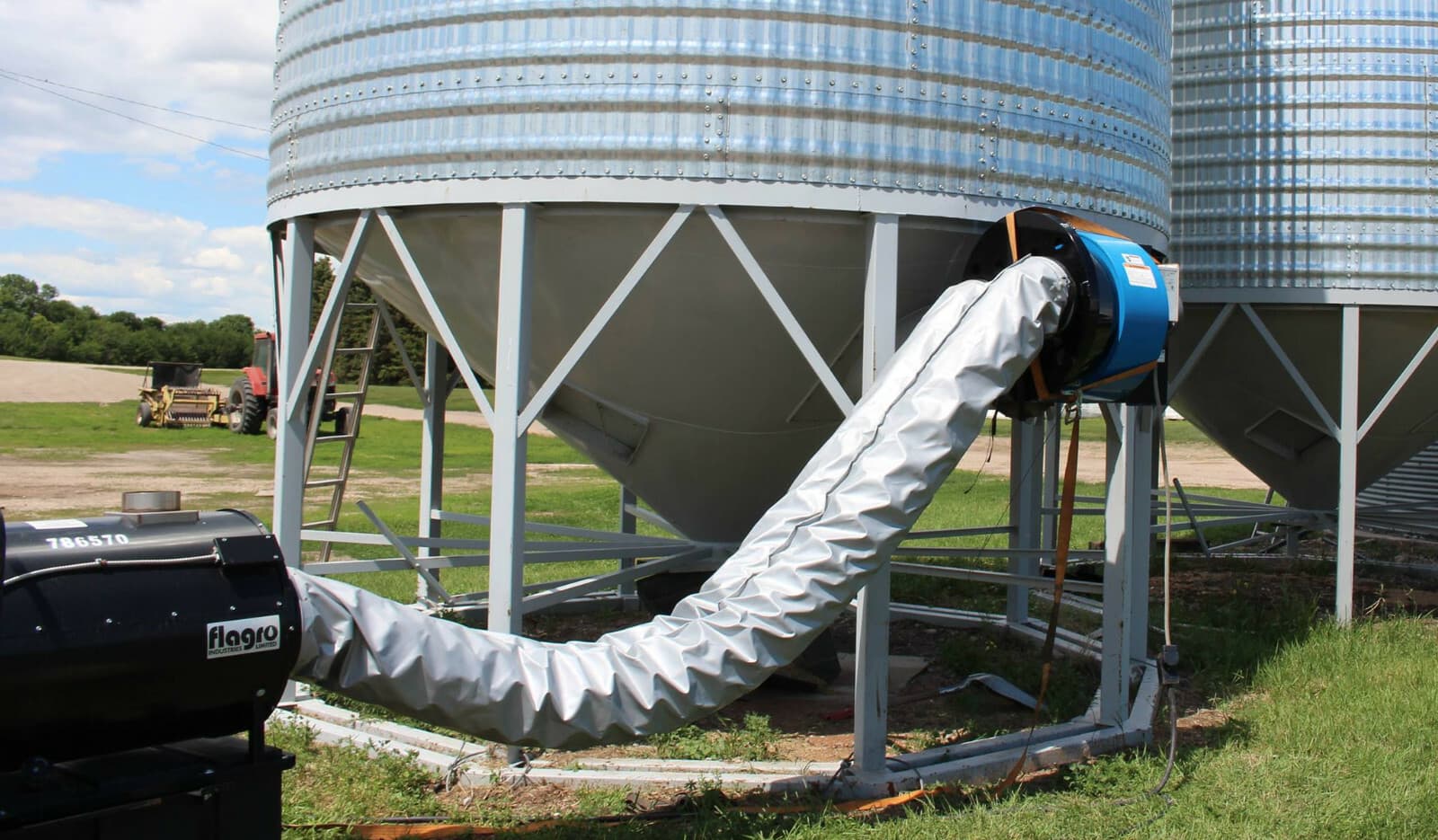 Grain Drying:  Aeration Fan Adapter Bin Transition with Digital Thermostat 4