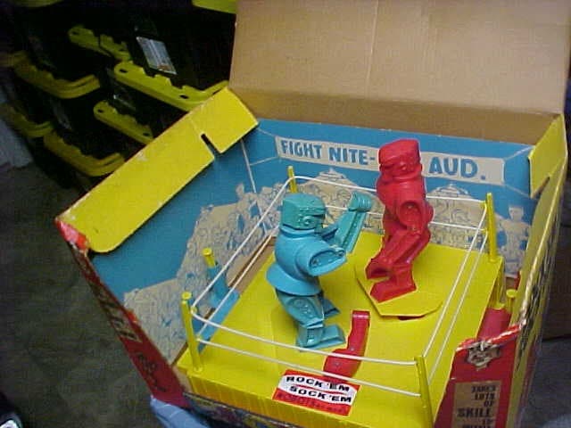 Marx 1966 Rock em Sock em Robots. Needs Repair. Parts 5