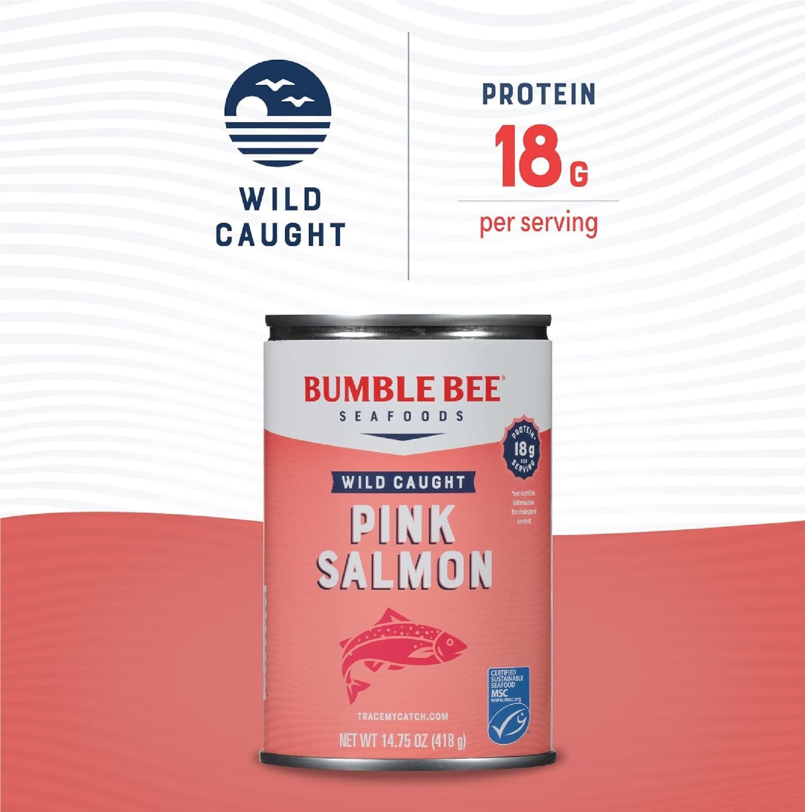 Bumble Bee Canned Pink Salmon, 14.75 oz Can - Premium Wild Caught Salmon with Sk 2