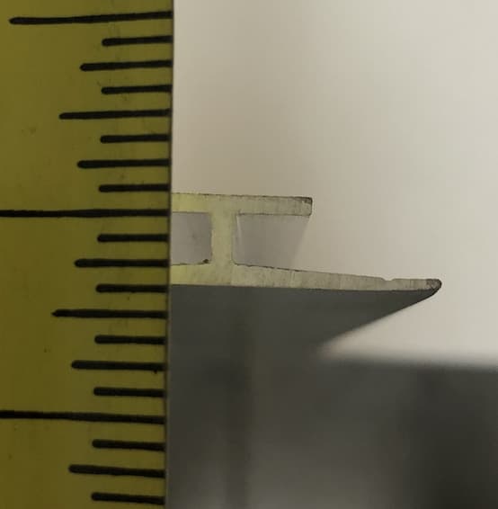 Aluminum Divider H Channel 48" Long Mill Finish - Sheet Divider Up To 1/8" Thick 2