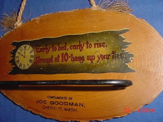 CA 1900 JOE GOODMAN CLOTHING NOVELTY ADVERTISING TIE RACK CHEHALIS WASHINGTON 2