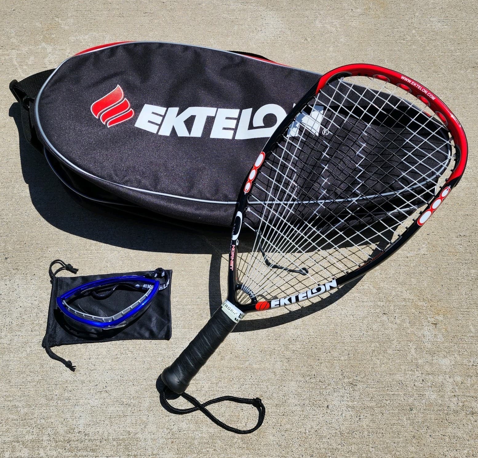 Ektelon O3 Hornet Hybrid Racquetball Racquet w/Carry Bag & Strobe Safety Glasses 2