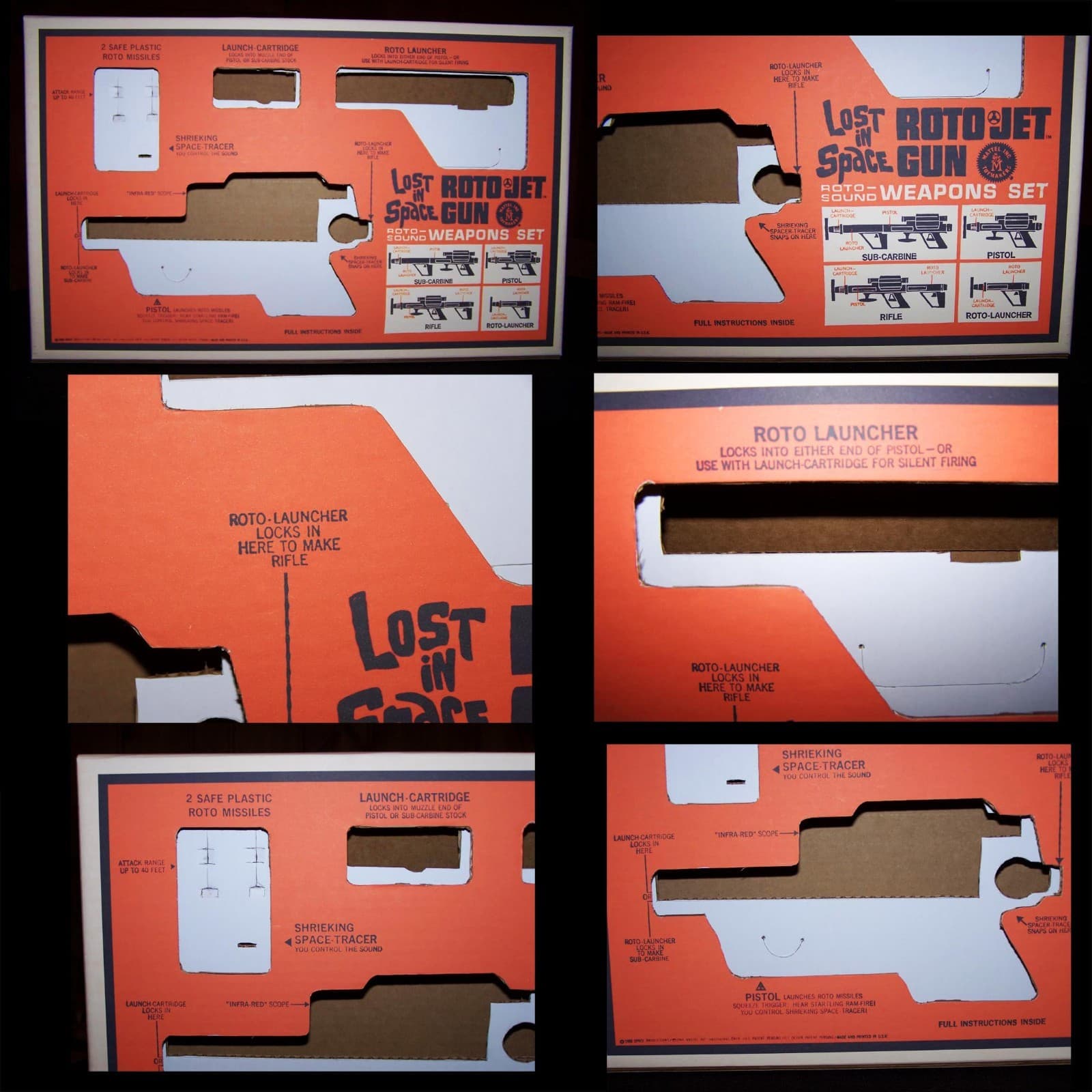 Lost in Space MATTEL ROTOJET GUN BOX REPRODUCTION Complete + inserts instruction 2