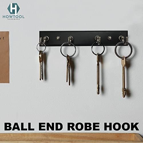 Key Hook Rack Wall Mounted & Self Aadesive 4 Hooks New Zealand Pine Wood  5