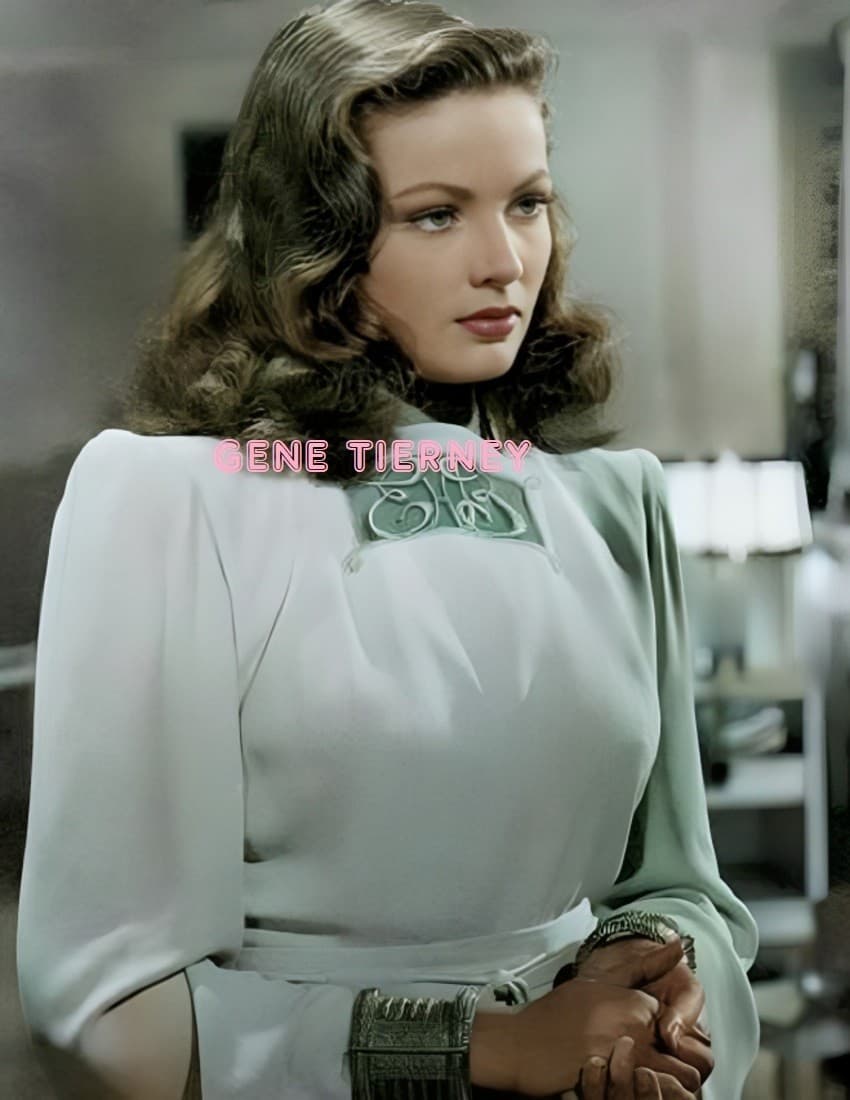 GENE TIERNEY #181 BEAUTIFUL COLORIZED PHOTO 11 X 8.5 SHIPS FREE