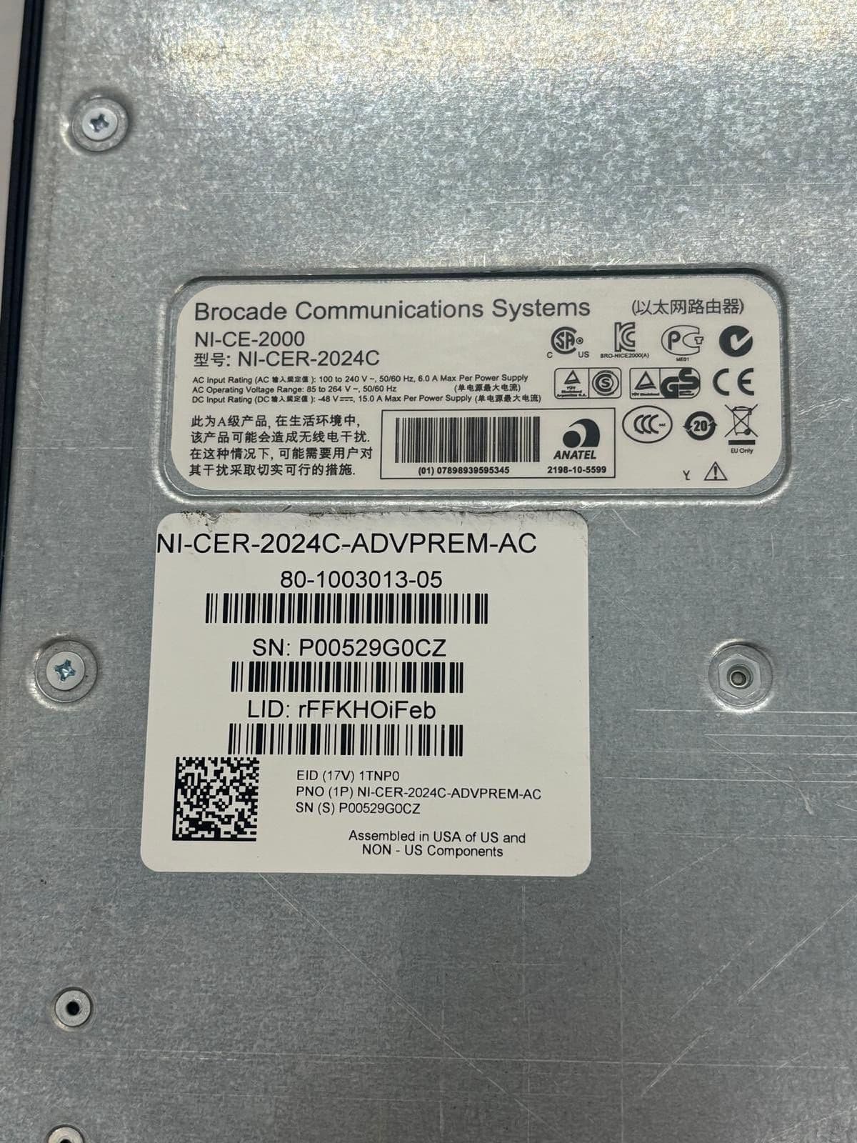 Brocade NetIron CER 2024C NI-CER-2024C 24x10/100/1000 2xPSU 5