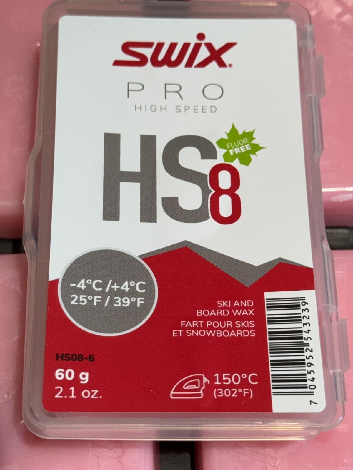 LOT 5 pcs SWIX Pro High Speed 8 HS8 RED WAX Ski Snowboard 60g EACH / 300g total 4