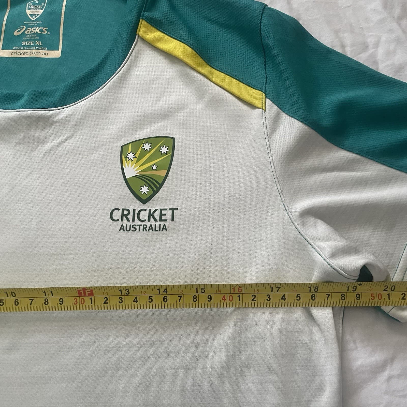 Australia Cricket Shirt Womens XLARGE Grey Asics Training Shirt Size XL Warm Up 4