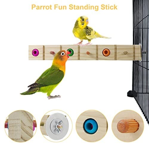 Parrot Bird Wood Perch Platform Corner Stand Shelf for Birds Budgie Parakeet  4
