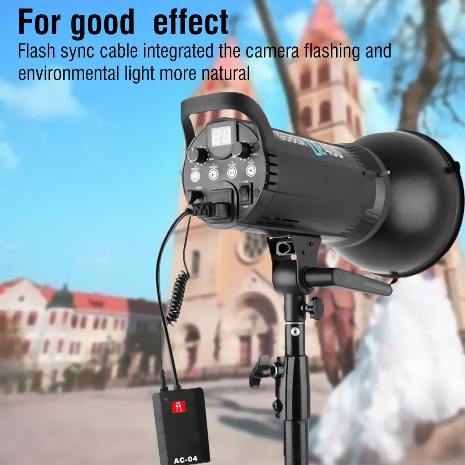 2.5mm To Male Flash PC Sync Cable Camera Flash Trigger Cord 30-100cm for DSLR 3