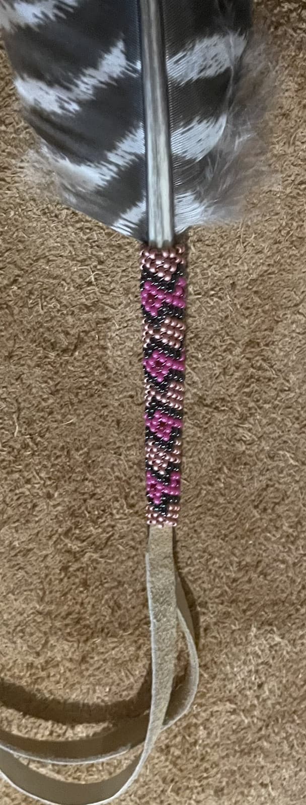 Native American Lakota Sioux Beaded Feather. 4