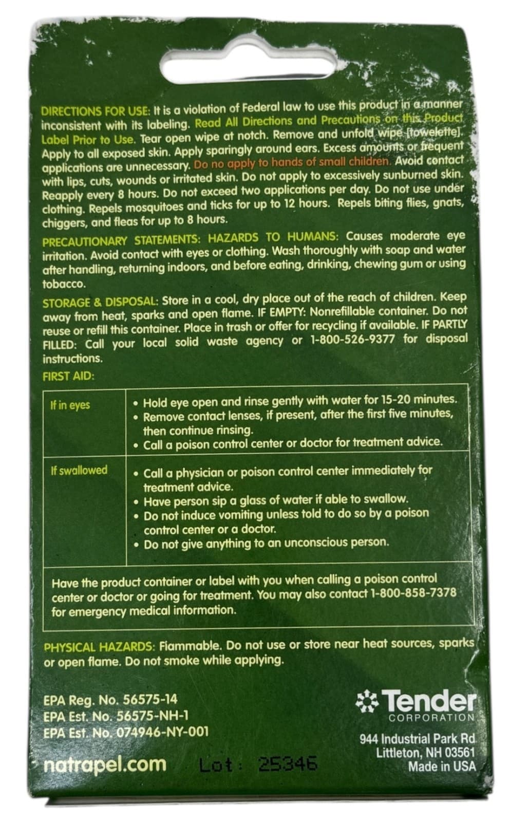 Natrapel Picaridin Insect Repellent Individually Wrapped Travel Wipes 12-pack 2
