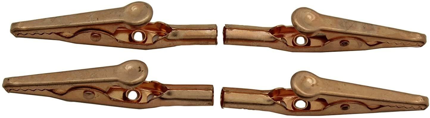 Copper Alligator Clips 4pc 2 in 10 Amp Soldering Heat Sink & Test Wire Connector 2