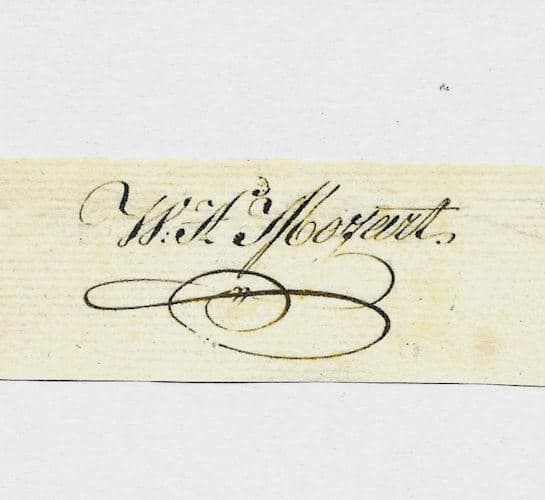 Wolfgang Amadeus Mozart Autograph Reprint On Genuine 1790s Paper 