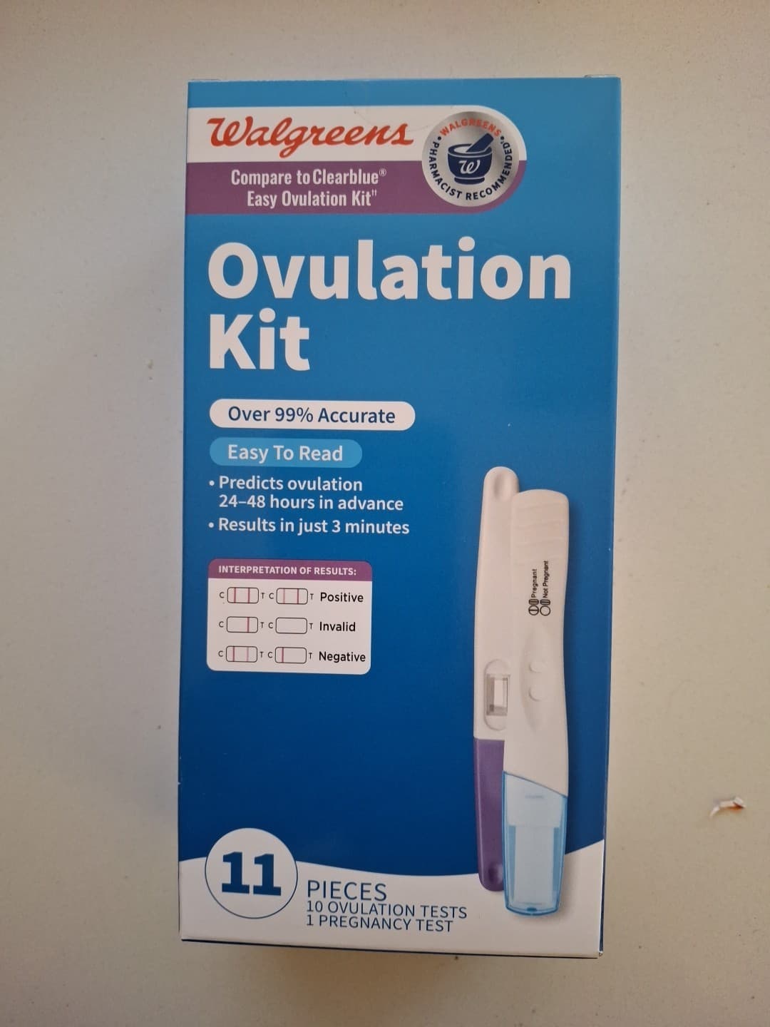 Ovulation Kit 11 Pieces 10 Ovulation Tests 1 Pregnancy Test