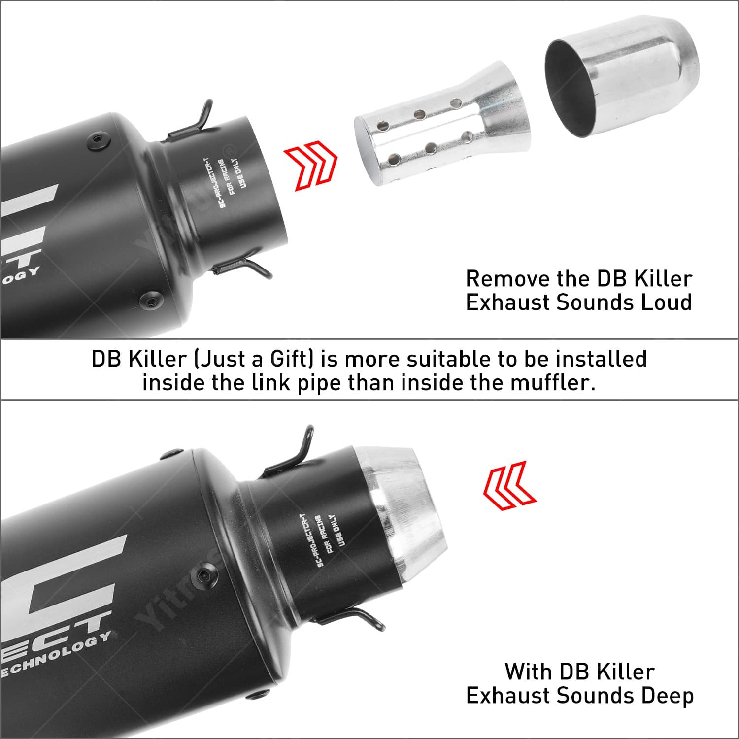 For Kawasaki Ninja 400 Ninja 500 Z400 Z500 Exhaust Tips Mid Pipe Slip On Muffler 4