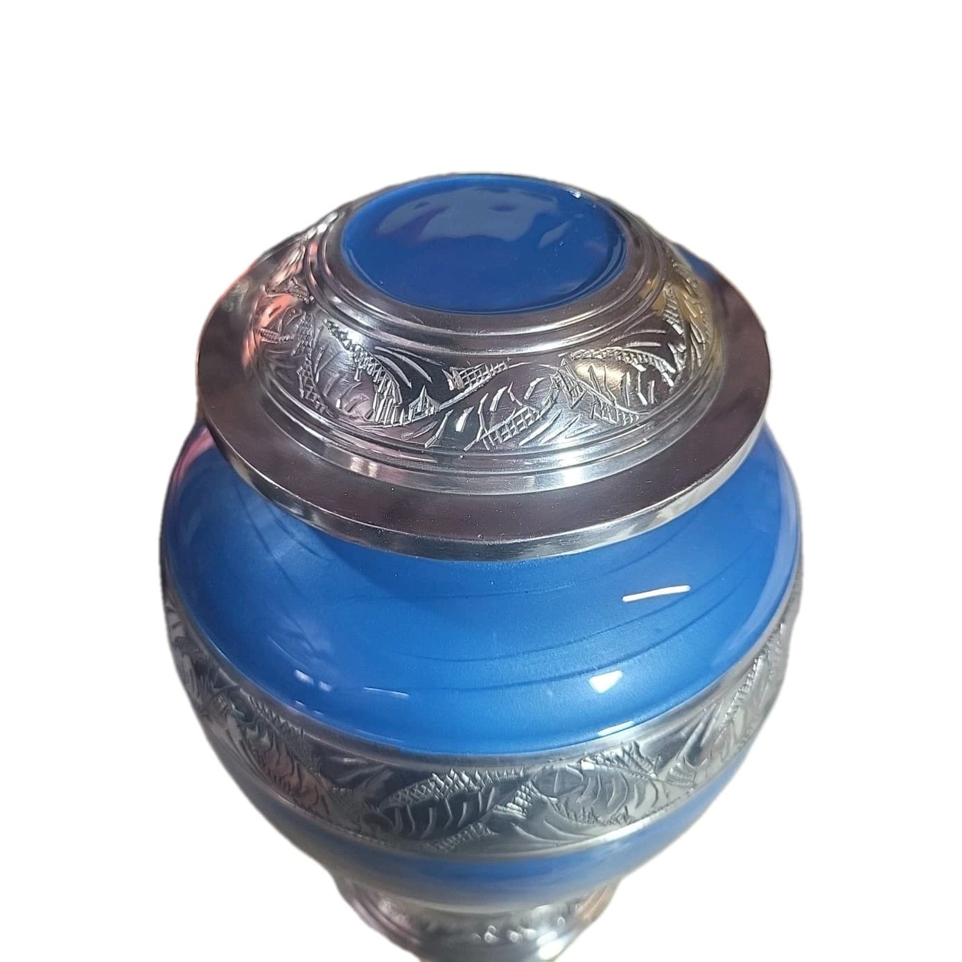 Ayerloom Blue Cast Urn For Loved Ones Ashes, Large, 11inx7in 2