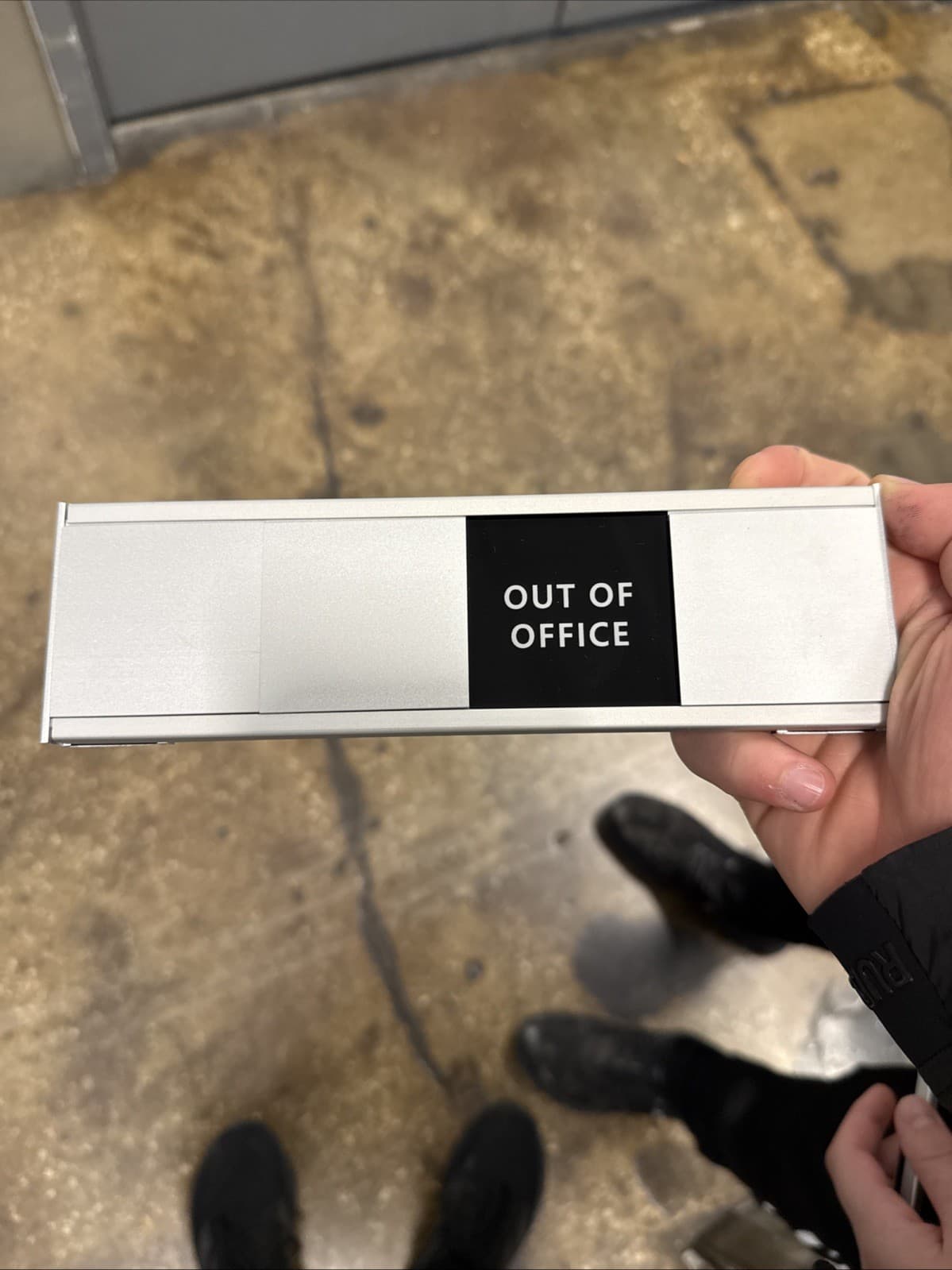 Office Door Sign,Privacy Sliding Message Sign,Do 5 Options-Acrylic-All Black 3