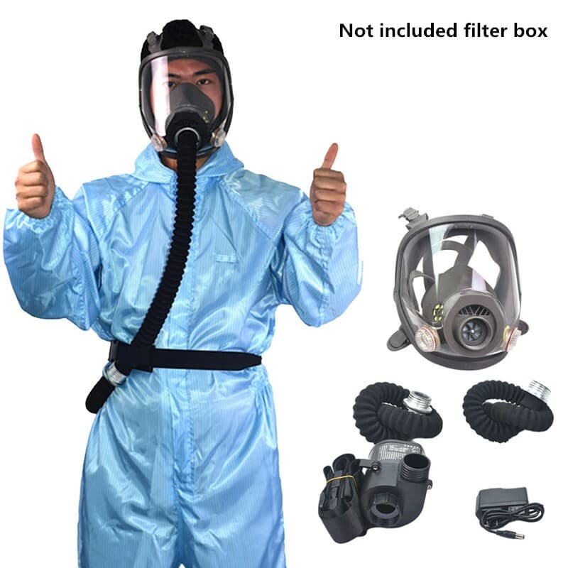 Portable Electric Full Face Gas Respirator Supplied Air Paint Spraying Chemical