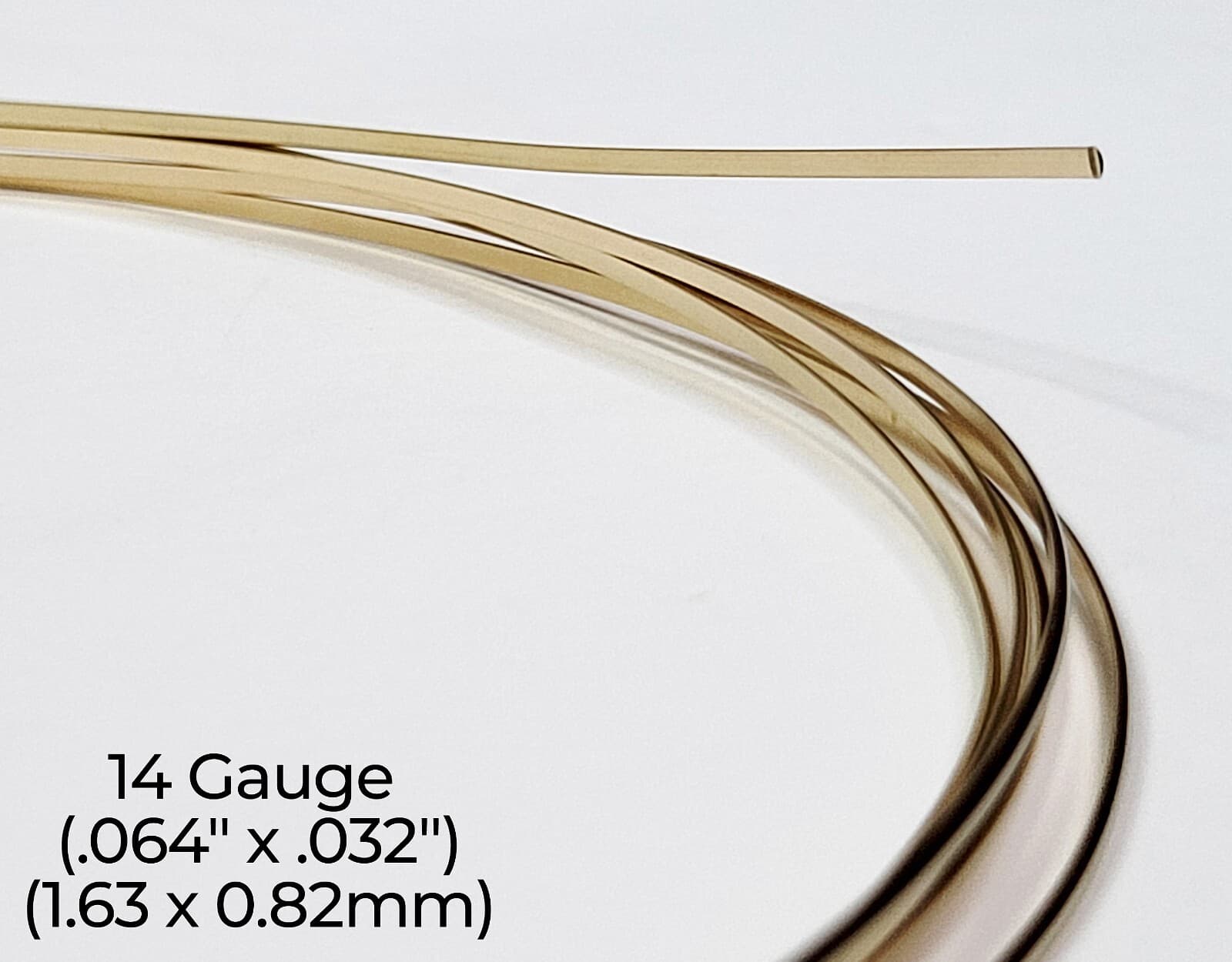 14/20 Yellow Gold-Filled Wire | Half Round | Half Hard | 10-24 Gauge | 1-10 ft 4