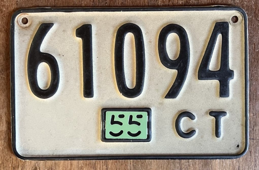 1955 Connecticut Passenger License Plate (#61094)
