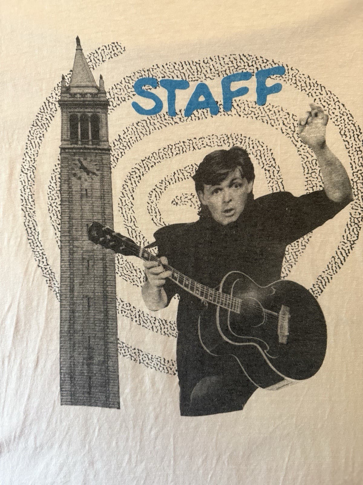 RARE 1990 Paul McCartney STAFF Concert Shirt UC Berkeley LARGE Bill Graham BGP 3