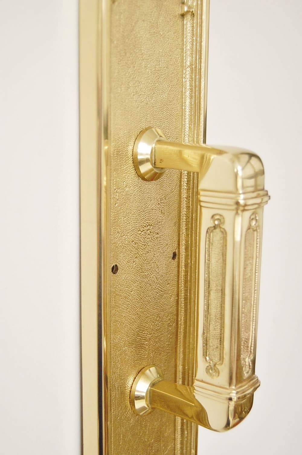 Solid Brass Architectural Door Hardware, Pull Plate Victorian Gothic 4