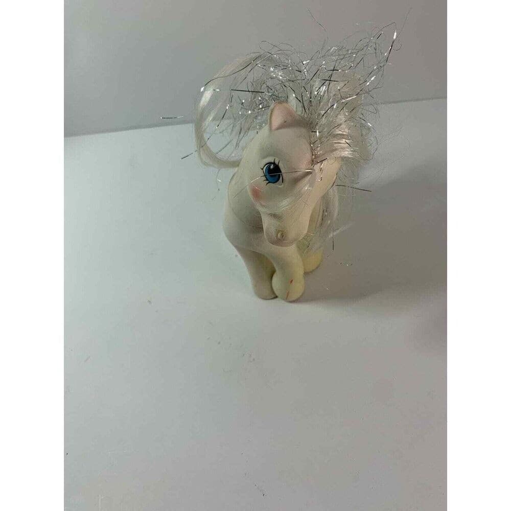 My Little Pony G1 1987 Vintage Princess Tiffany Princess Ponies Silver White 4" 6