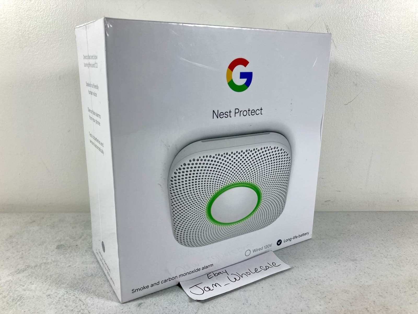 Google Nest Protect Smoke/Carbon Monoxide Alarm Detector White Battery BRAND NEW