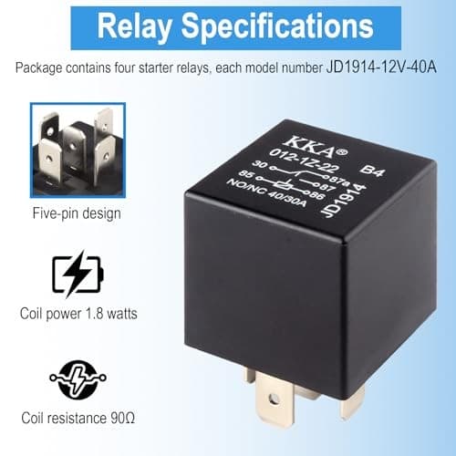 4 PCS Relays, 5 Pin Relay, 40A Waterproof Car Relays, 12V Relay Switch for  4