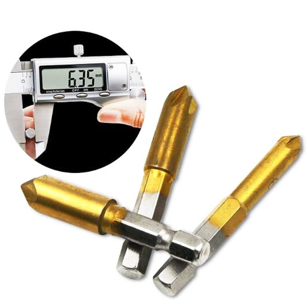 6 x Chamfer Countersink Deburring Drill Bit Set Crosshole Cutting Metal Tool Kit 6