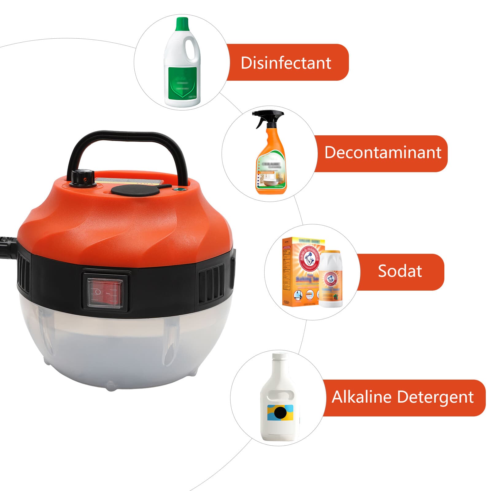 6-Gear Steam Cleaner High Pressure Steam Cleaner Handheld Steam Machine Home Car 5