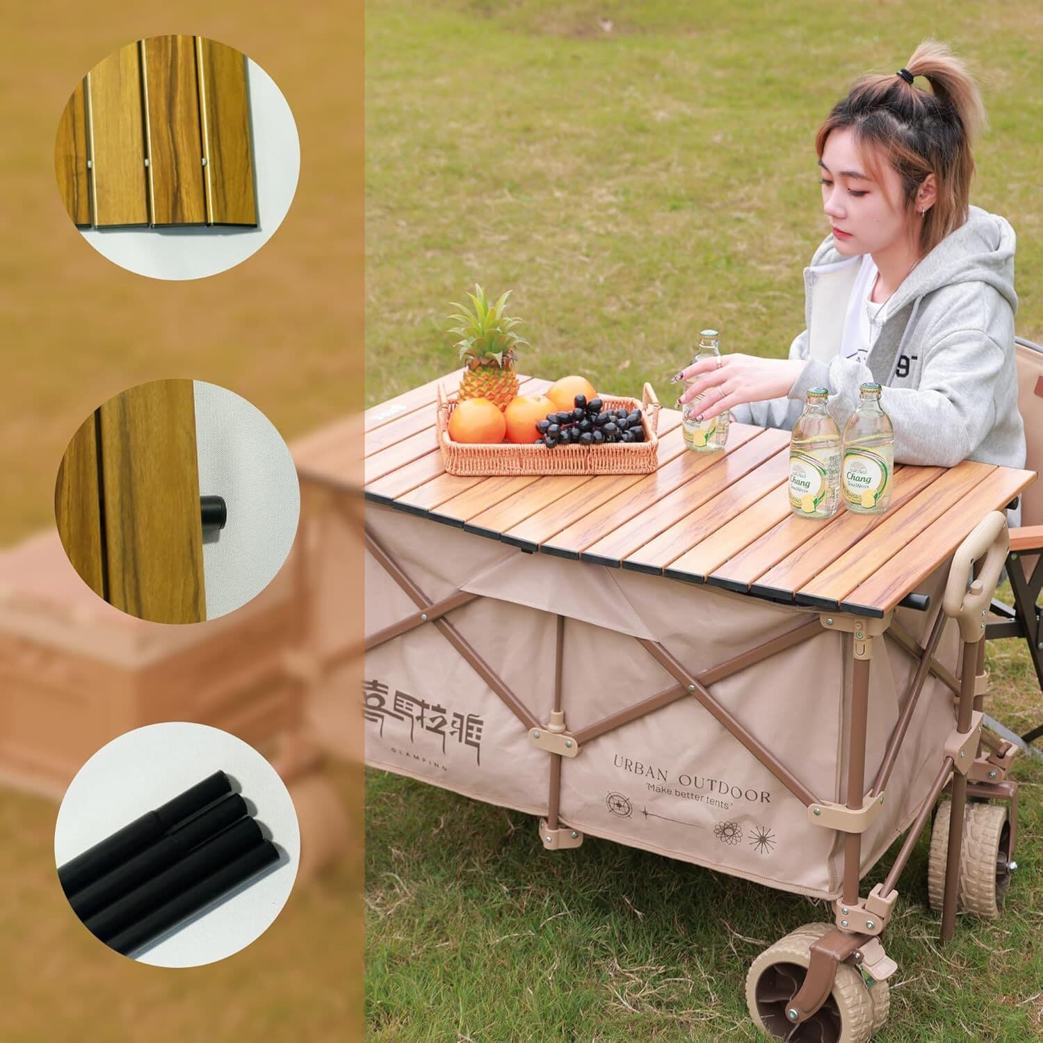 Aluminum Alloy Steel Collapsible Board Desktop Folding Table for Garden Cart 4