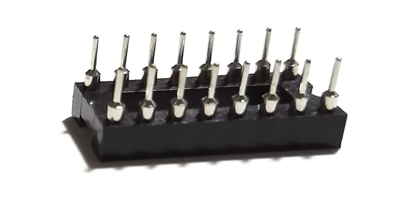 20PCS IC Sockets DIP-16 Machined Round Contact Pins Holes 2.54mm DIP16 DIP 16 4