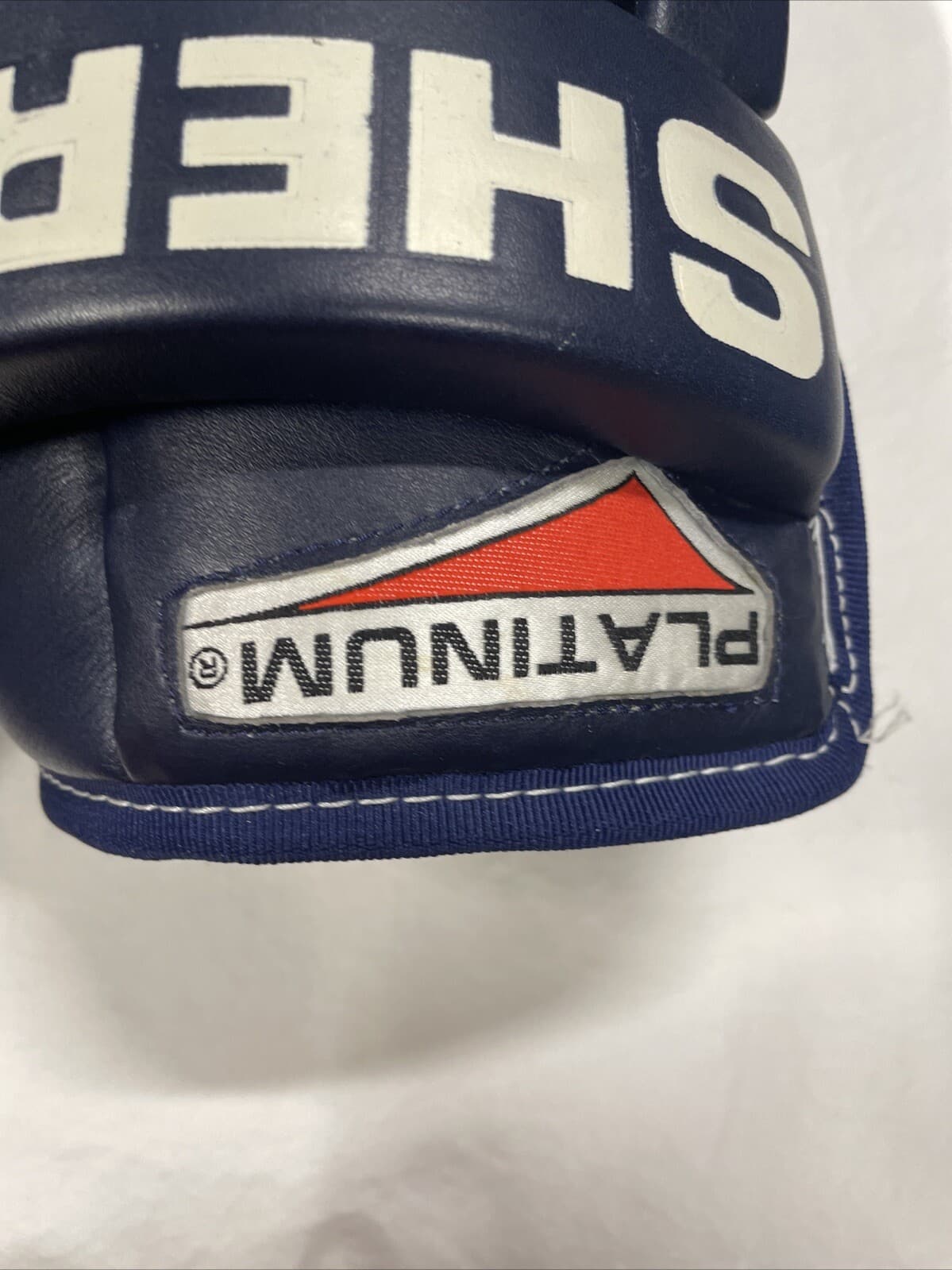 VINTAGE 1997 SHER-WOOD PLATINUM SP-5060 NAVY PROFESSIONAL HOCKEY GLOVES 14.5" 3