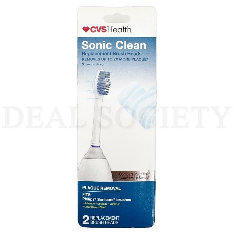 CVS Health Sonic Clean Replacement Brush Heads 2 Count Each Lot of 3 2