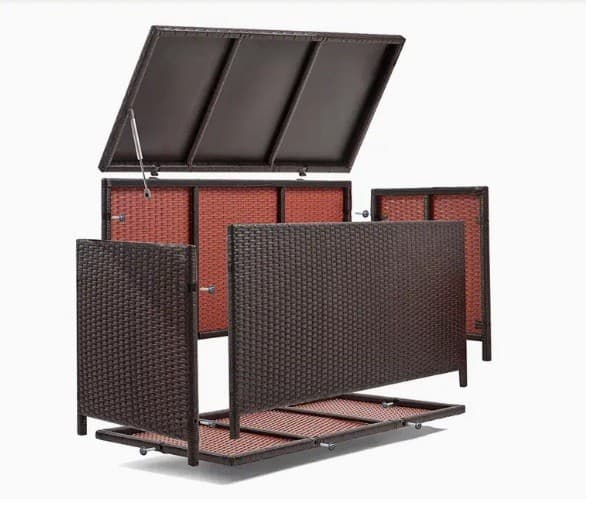 120-Gallon All-Weather Resin Outdoor Storage Deck Box L47.2"xW24.4"xH24 Black 3