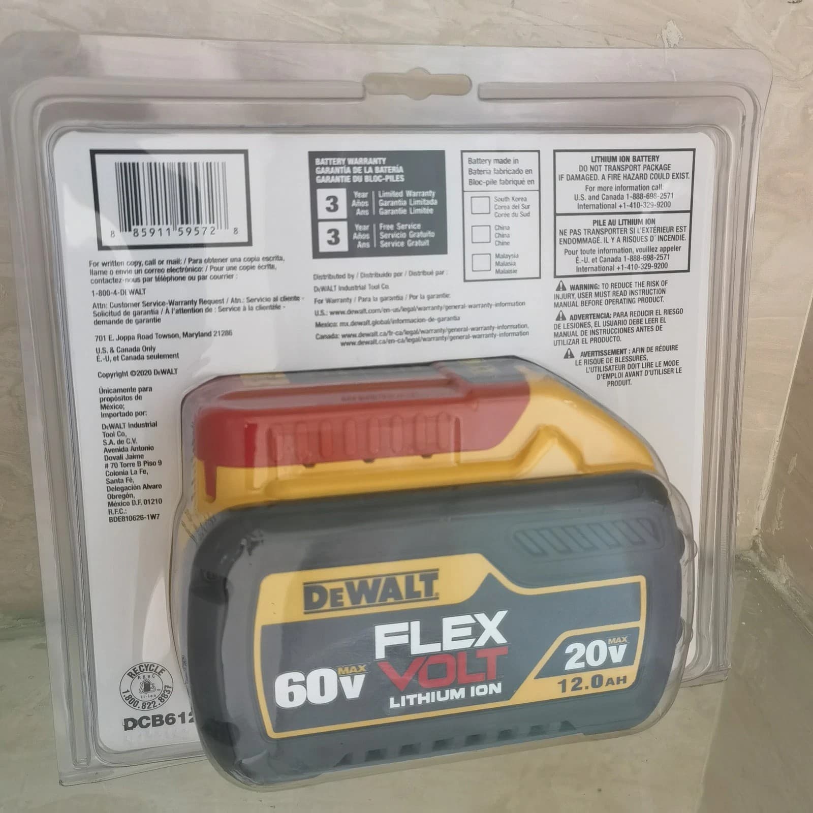 Dewalt DCB612 20V/60V FlexVolt Lithium-Ion 12.0Ah Battery Power Tool Batteries 2