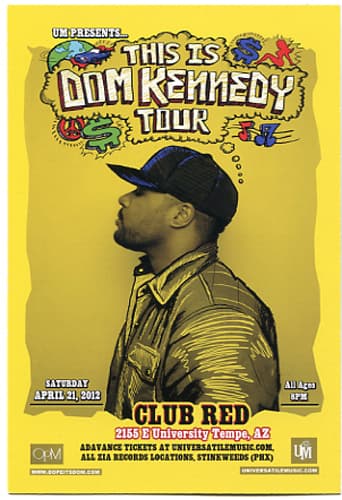 DEVIN THE DUDE promo CARD 2012 gig collectible 4 x 6 inch Dom Kennedy 2